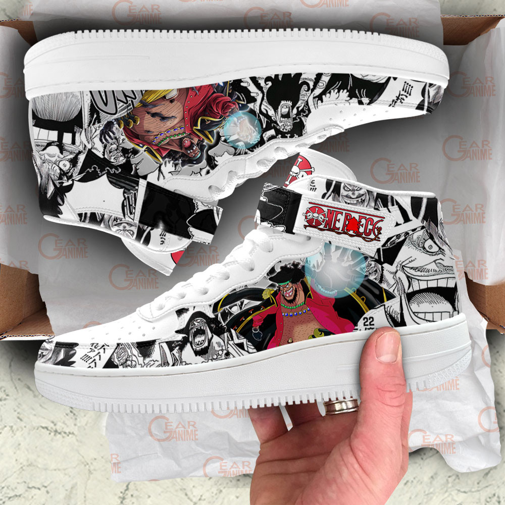 Marshall D Tech Sneakers Air Mid One Piece Custom Anime Shoes Mix Manga