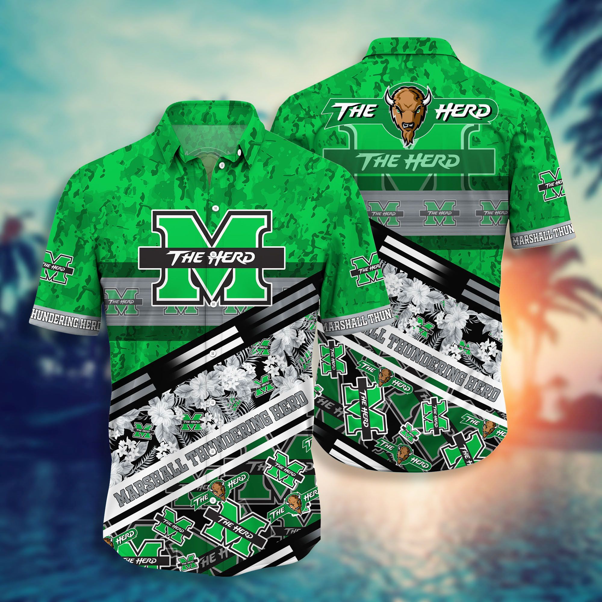 Marshall Thundering Herd NCAA -Hawaii Shirt Style Hot Trending Summer-Hawaiian