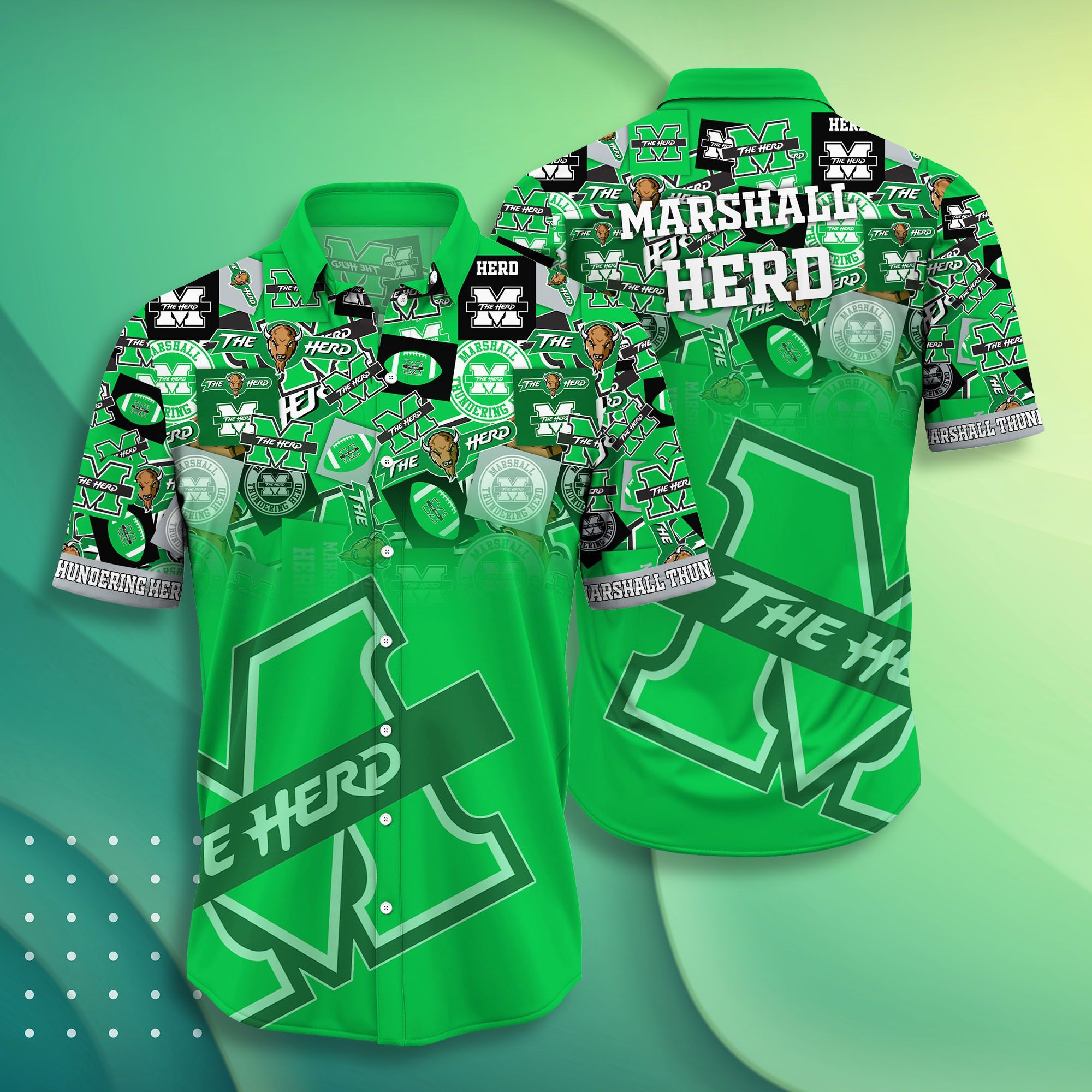 Marshall Thundering Herd NCAA -Hawaii Shirt Style Hot Trending Summer-Hawaiian NACC