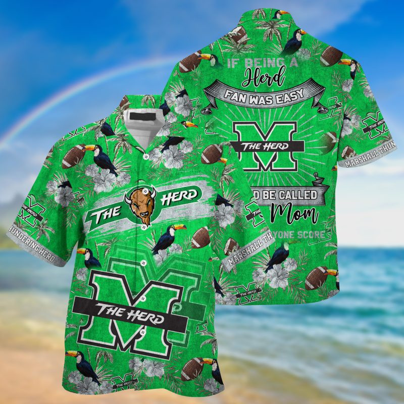 Marshall Thundering Herd NCAA Summer – Hawaii Shirt For This Season – Gift For Sport Lovers Sporty Mom Lets Everyone Score