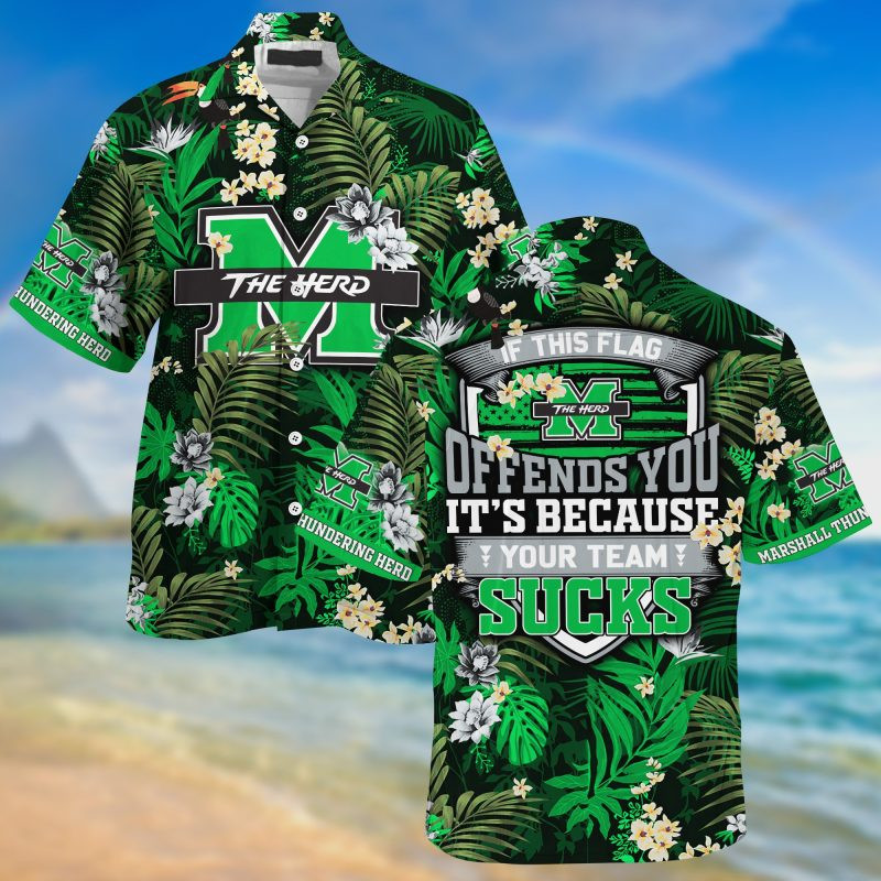 Marshall Thundering Herd NCAA Summer – Hawaii Shirt For This Season – Gift For Sport Lovers With Tropical Patterns