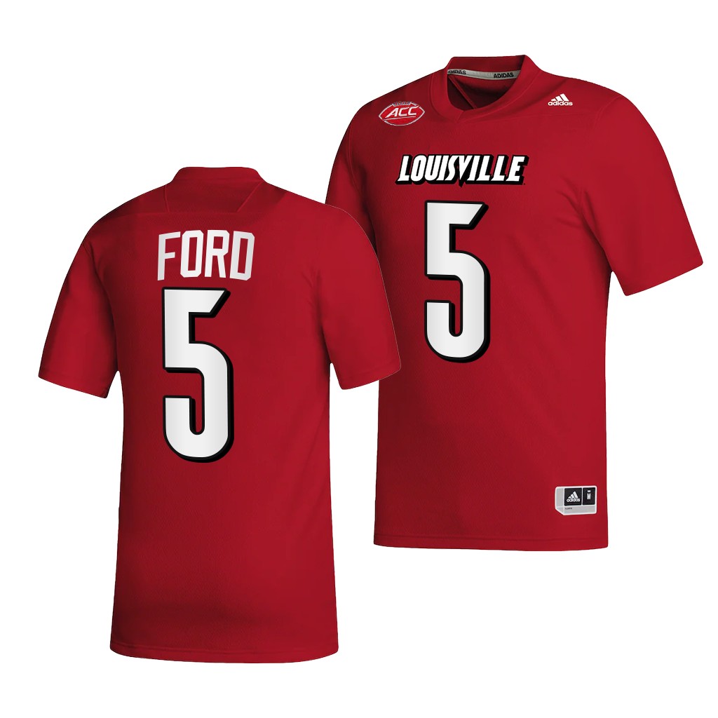 Marshon Ford Louisville Cardinals #5 Red Jersey 2022-23 College Men's NIL Uniform