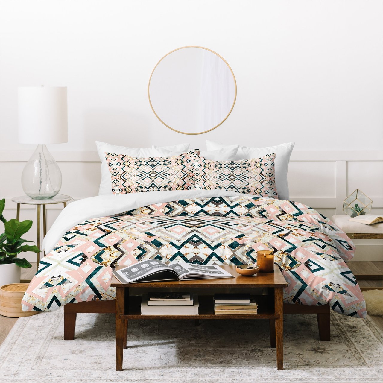 Marta Barragan Camarasa 3Dimensional Marbled Geometry Pattern Duvet Cover Bedding Set