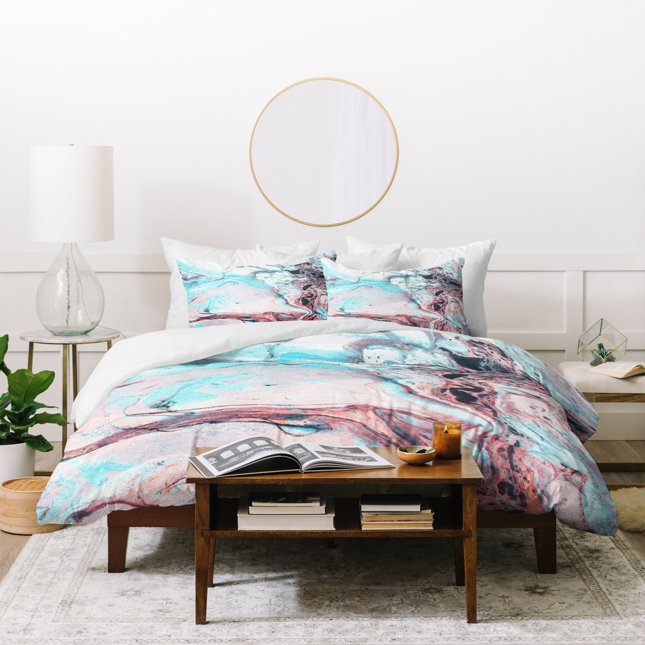Marta Barragan Camarasa Abstract Marbled Saturated Duvet Cover Bedding Set