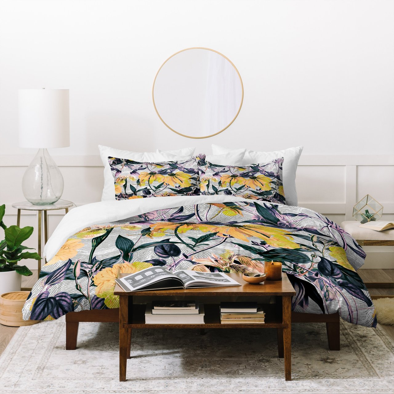 Marta Barragan Camarasa Abstract Pattern Of Yellow Blooms Duvet Cover Bedding Set