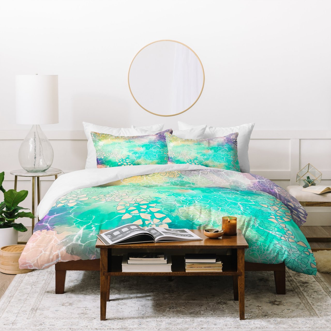 Marta Barragan Camarasa Abstract Triangles On Marble Duvet Cover Bedding Set