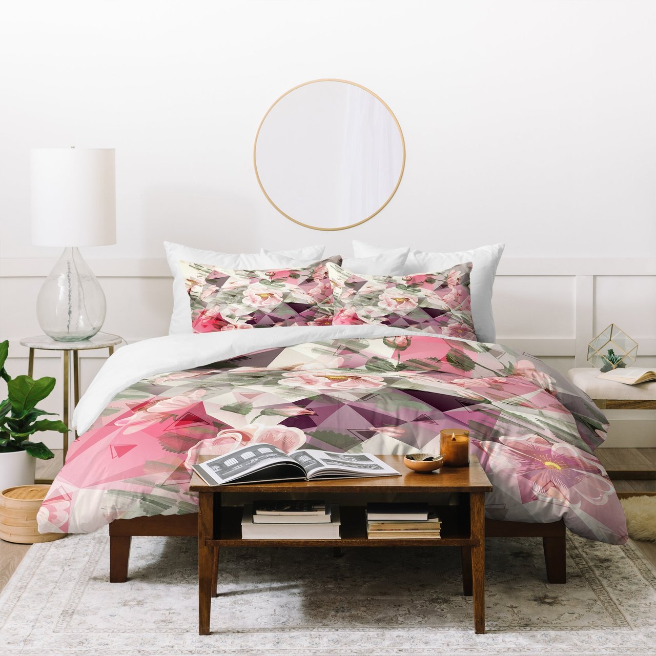 Marta Barragan Camarasa Geometric Shapes And Flowers Duvet Cover Bedding Set