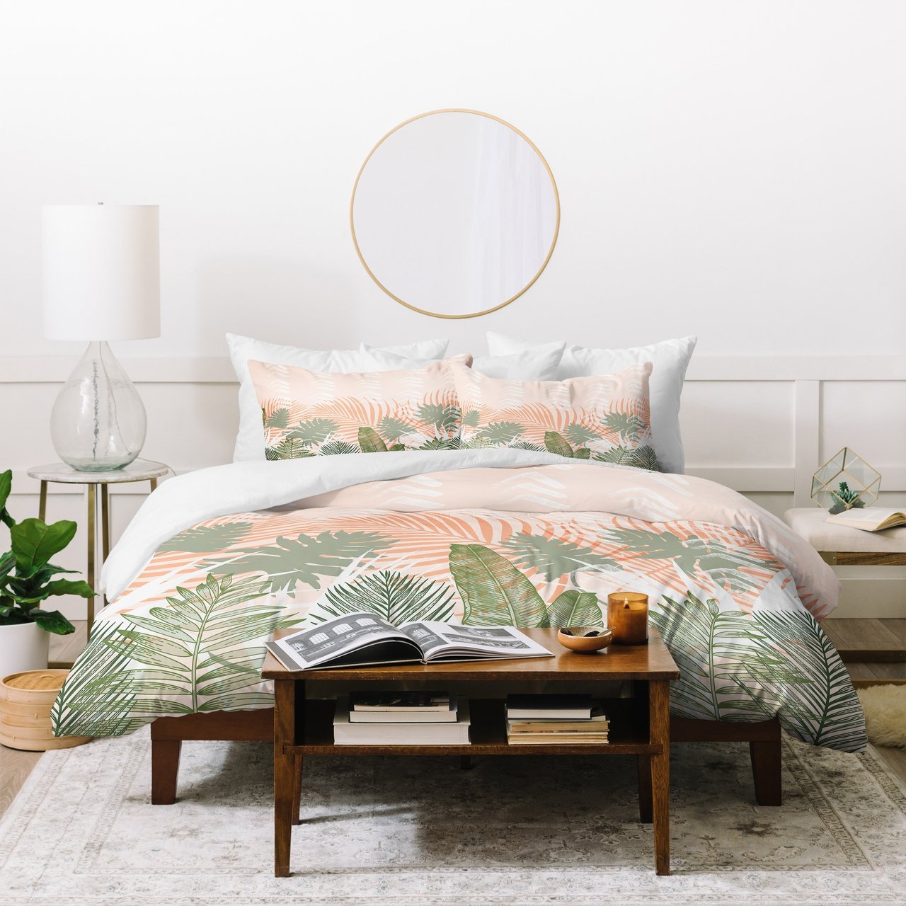 Marta Barragan Camarasa Jungle Tropical Plants Pastel I Duvet Cover Bedding Set