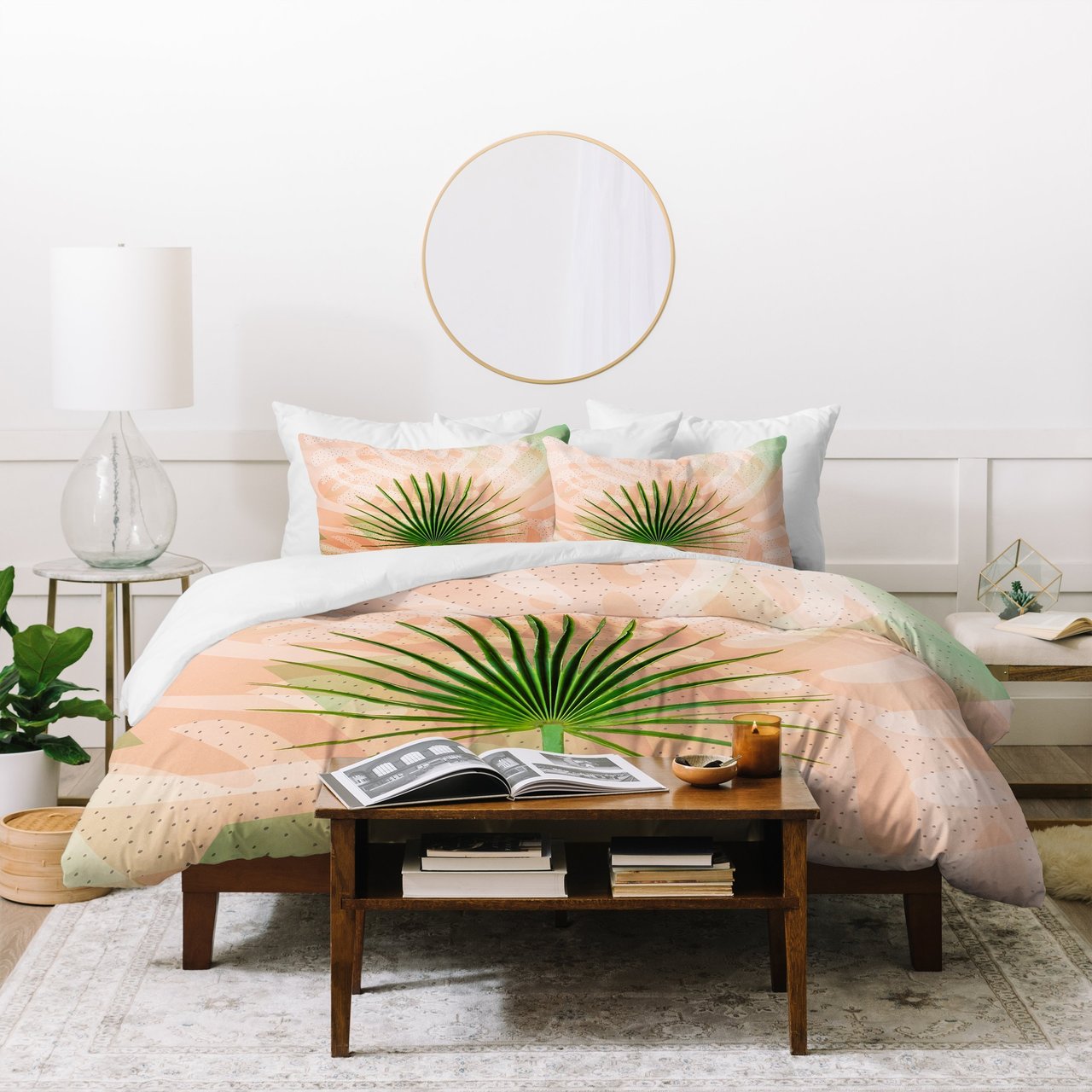 Marta Barragan Camarasa Leaf Tropical Pastel Duvet Cover Bedding Set