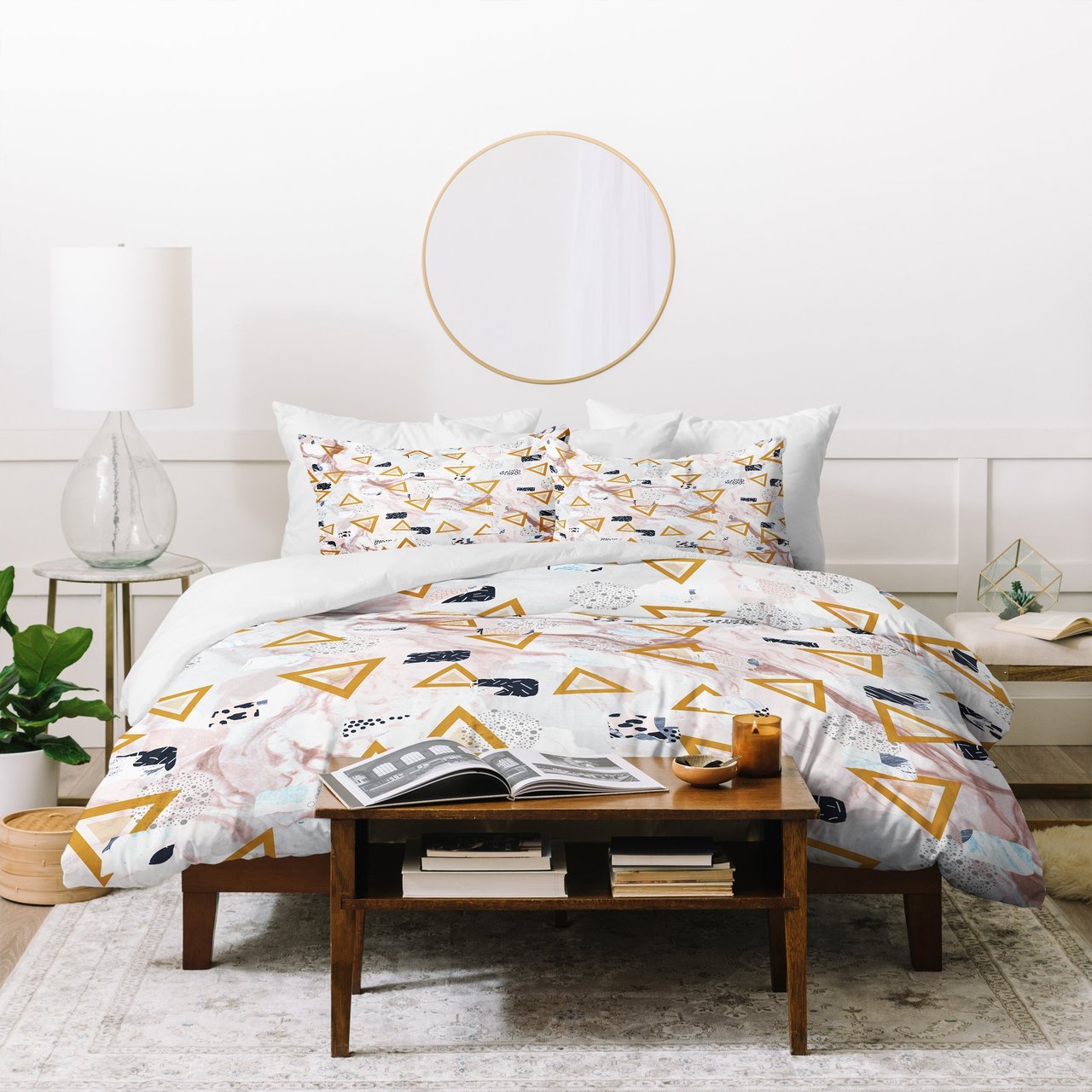 Marta Barragan Camarasa Marble Shapes And Triangles Duvet Cover Bedding Set