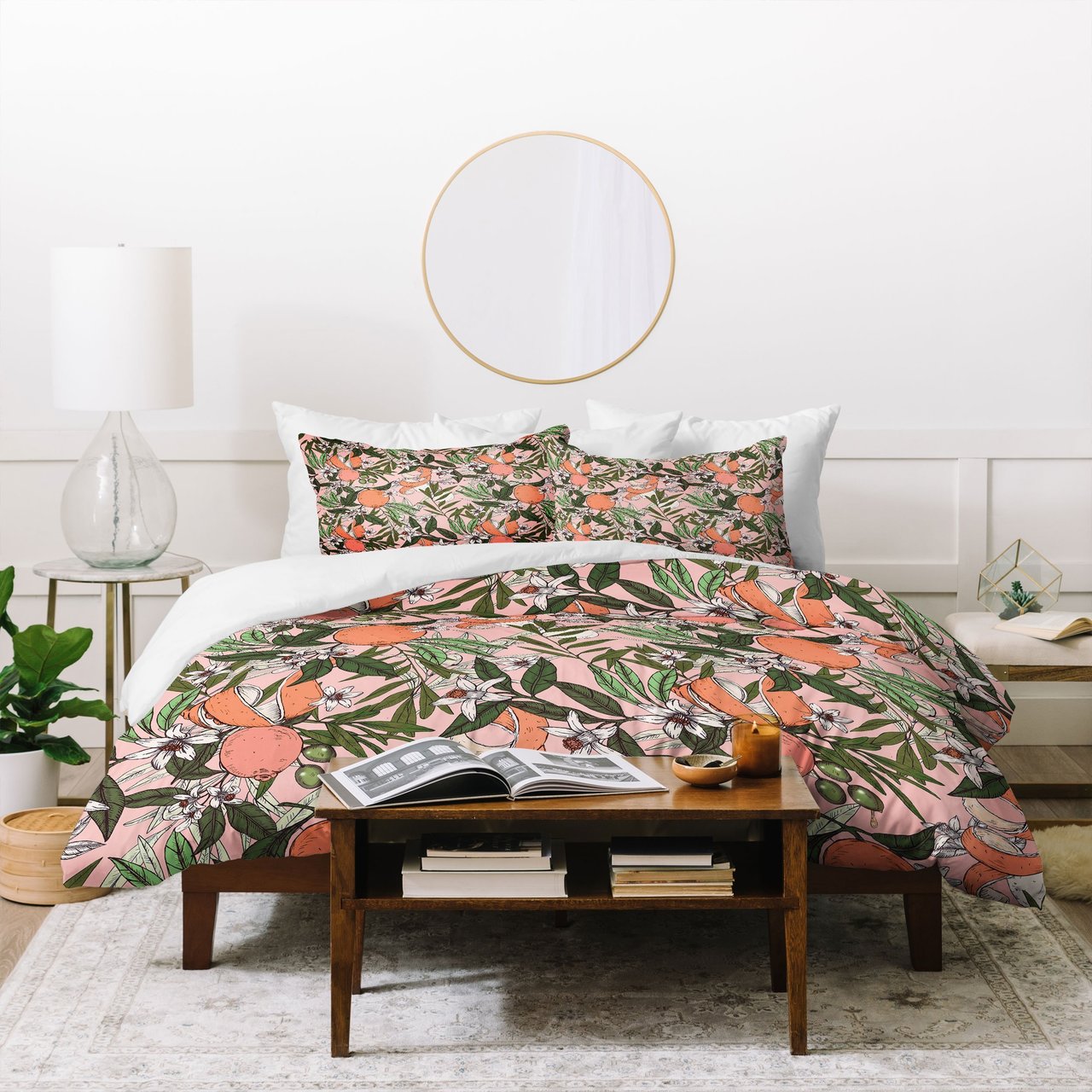 Marta Barragan Camarasa Olives In The Orange Flowers Duvet Cover Bedding Set