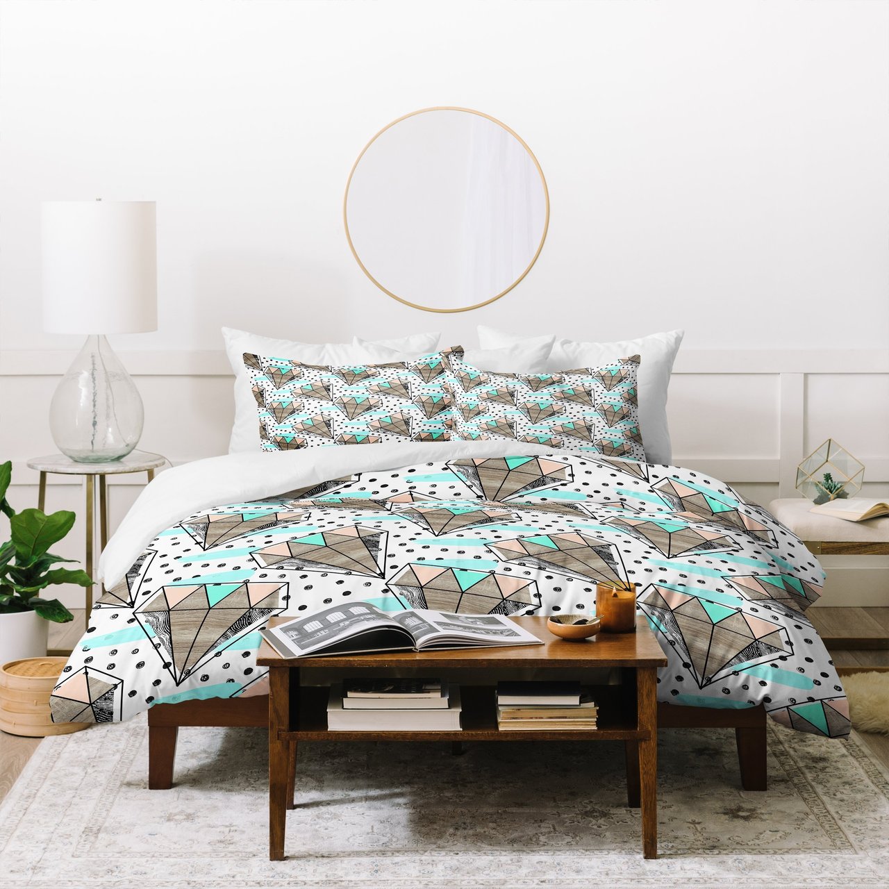 Marta Barragan Camarasa Pattern Colored Diamonds And Texture Duvet Cover Bedding Set