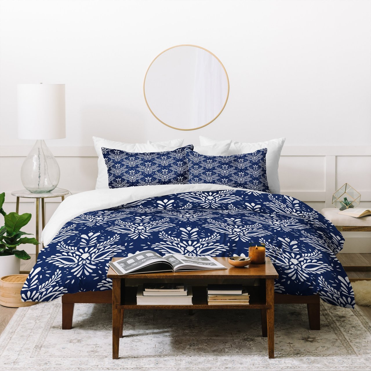 Marta Barragan Camarasa Pattern Indigo Watercolor Duvet Cover Bedding Set