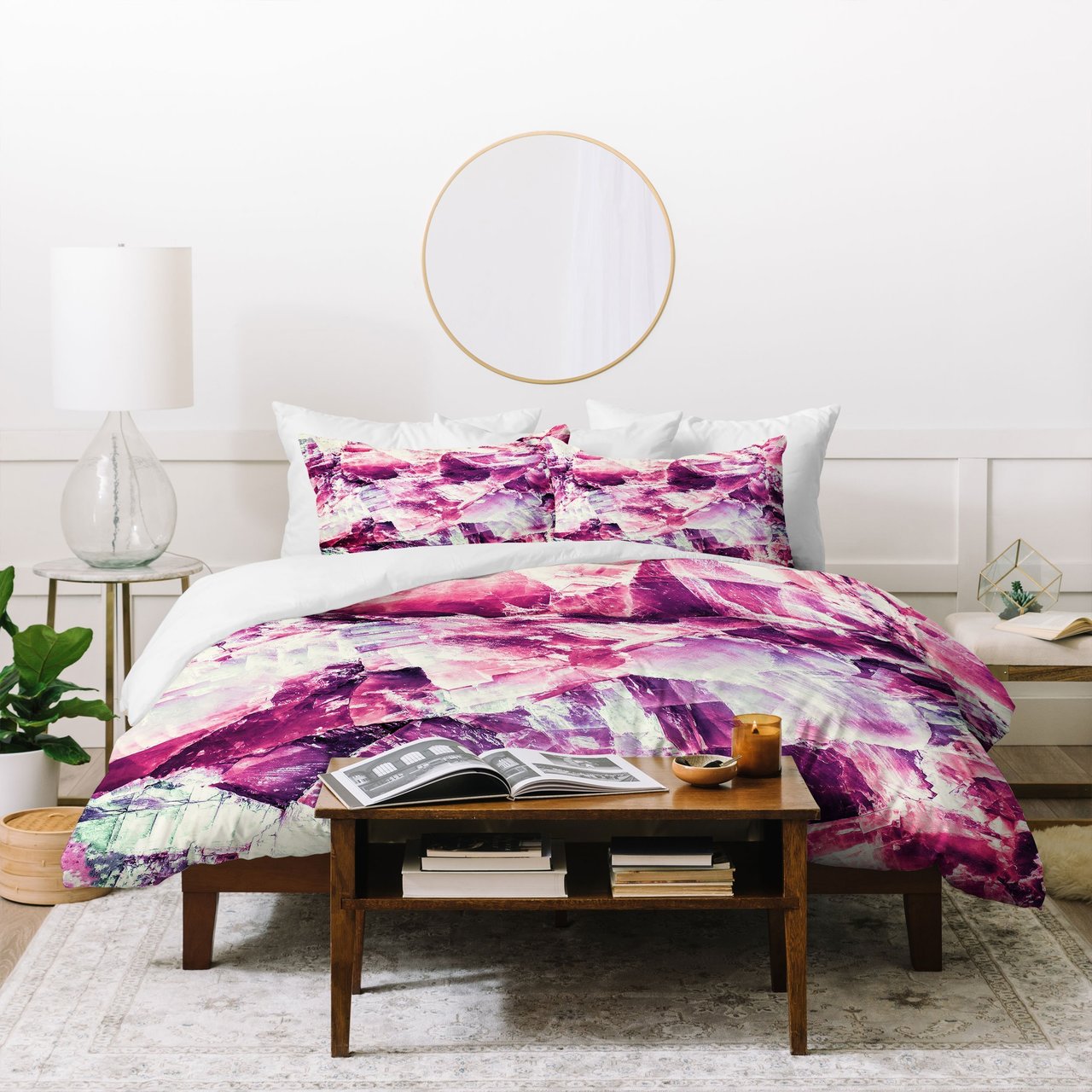 Marta Barragan Camarasa Pink Mineral Texture Detail Duvet Cover Bedding Set
