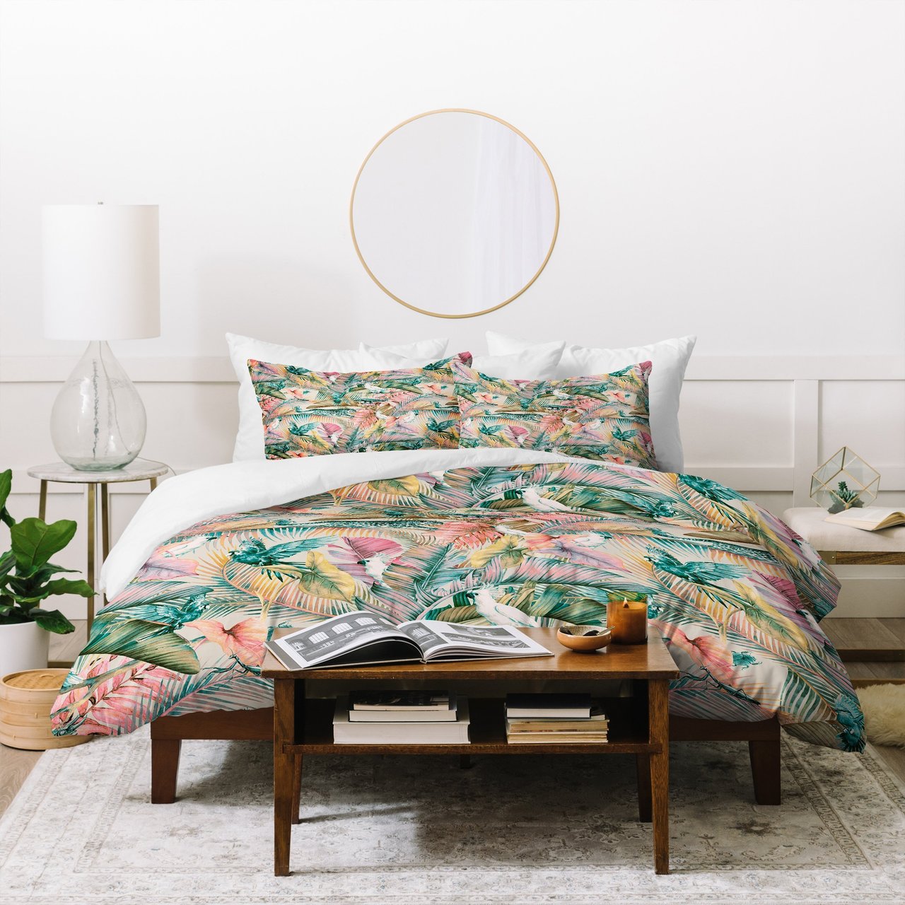 Marta Barragan Camarasa Pink Sun In The Jungle Duvet Cover Bedding Set