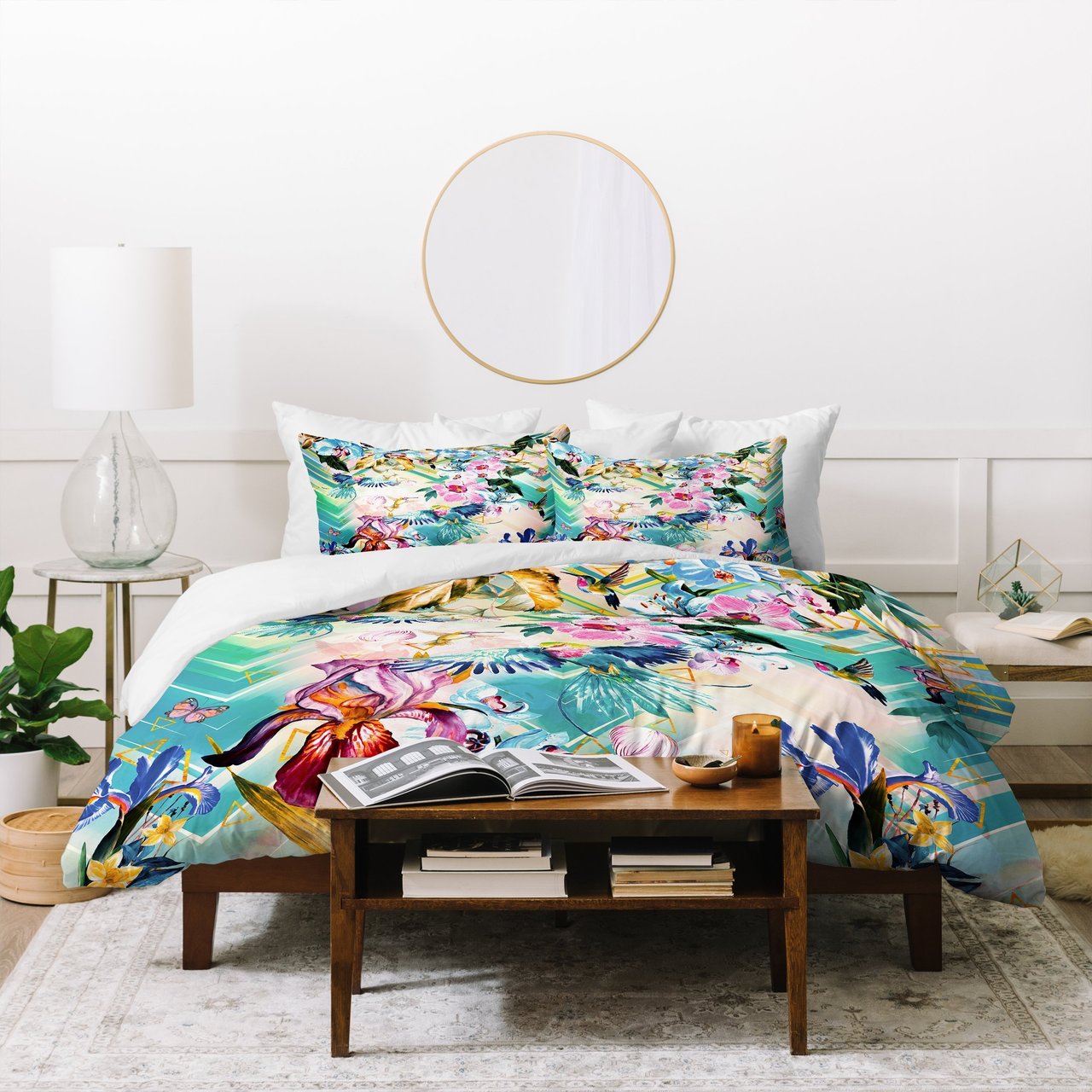 Marta Barragan Camarasa Tropical Flowery Fractal Duvet Cover Bedding Set