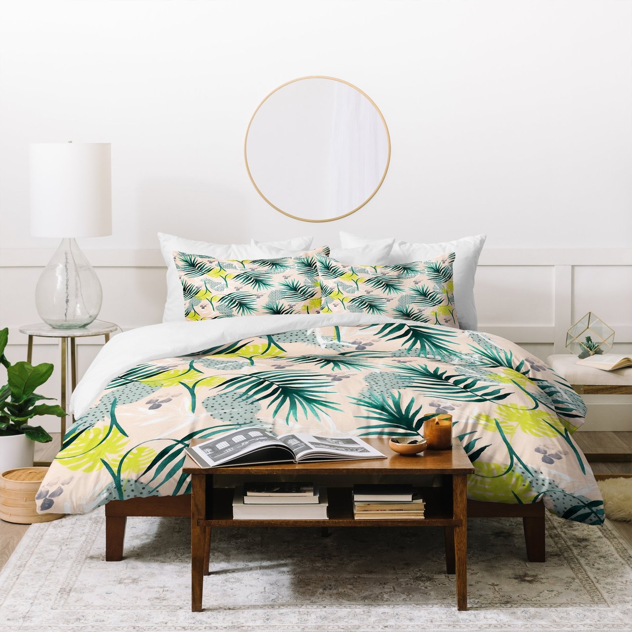 Marta Barragan Camarasa Tropical Pattern Leaf And Pineapple Duvet Cover Bedding Set