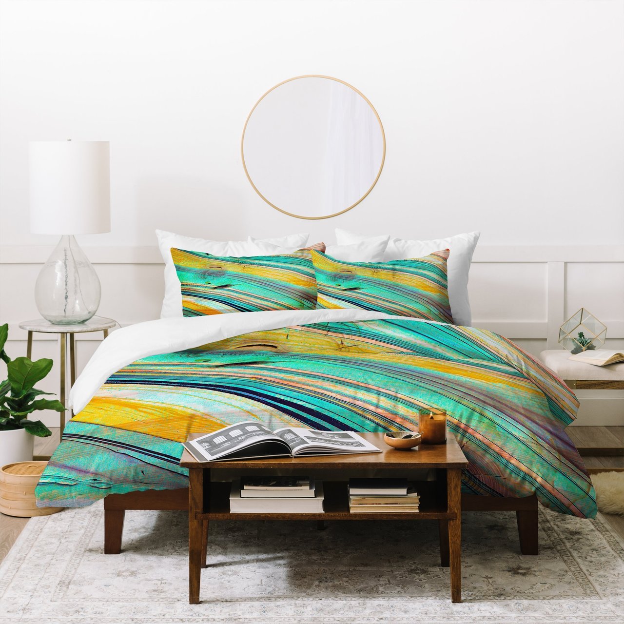 Marta Barragan Camarasa Watercolor Strokes On Wood I Duvet Cover Bedding Set