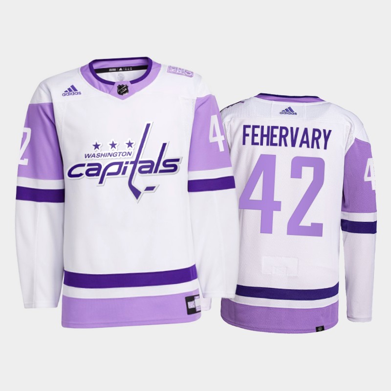 Martin Fehervary #42 Washington Capitals 2021 FightsCancer White Primegreen Jersey