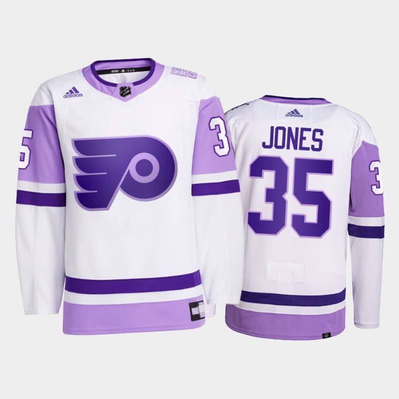 Martin Jones #35 Philadelphia Flyers 2021 FightsCancer White Primegreen Jersey