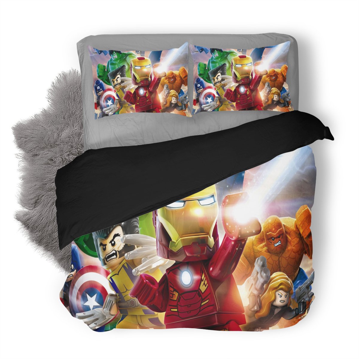 Marvel Avenger End Game Cartoon Avenger Team D Customized Duvet Cover Bedding Set