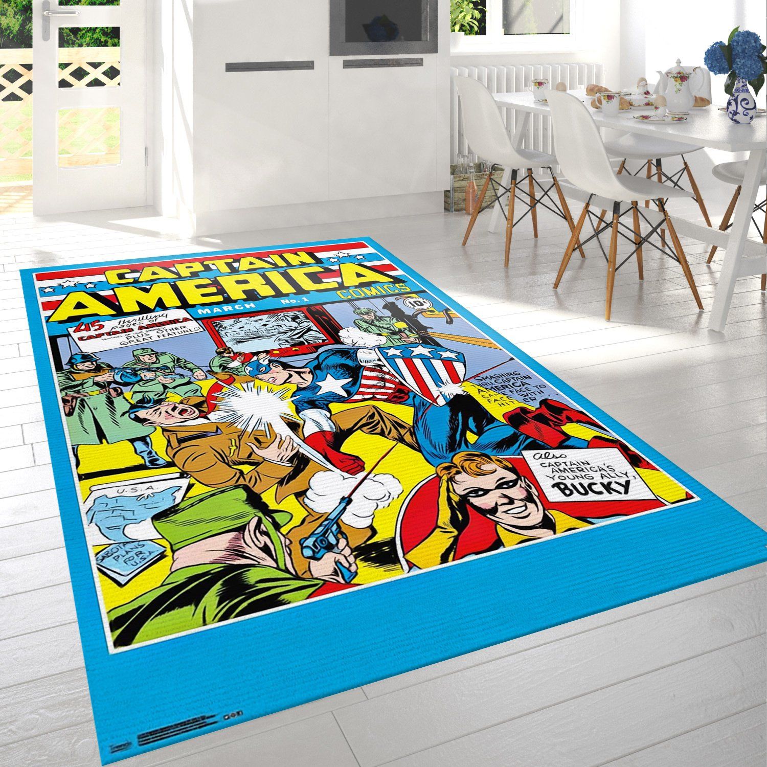 Marvel Comics Captain America Rectangle Rug – Custom Size And Printing