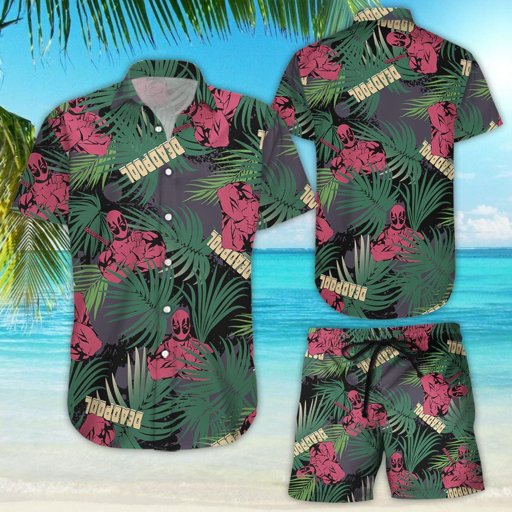 Marvel Deadpool Tropical Woven Hawaiian Shirt