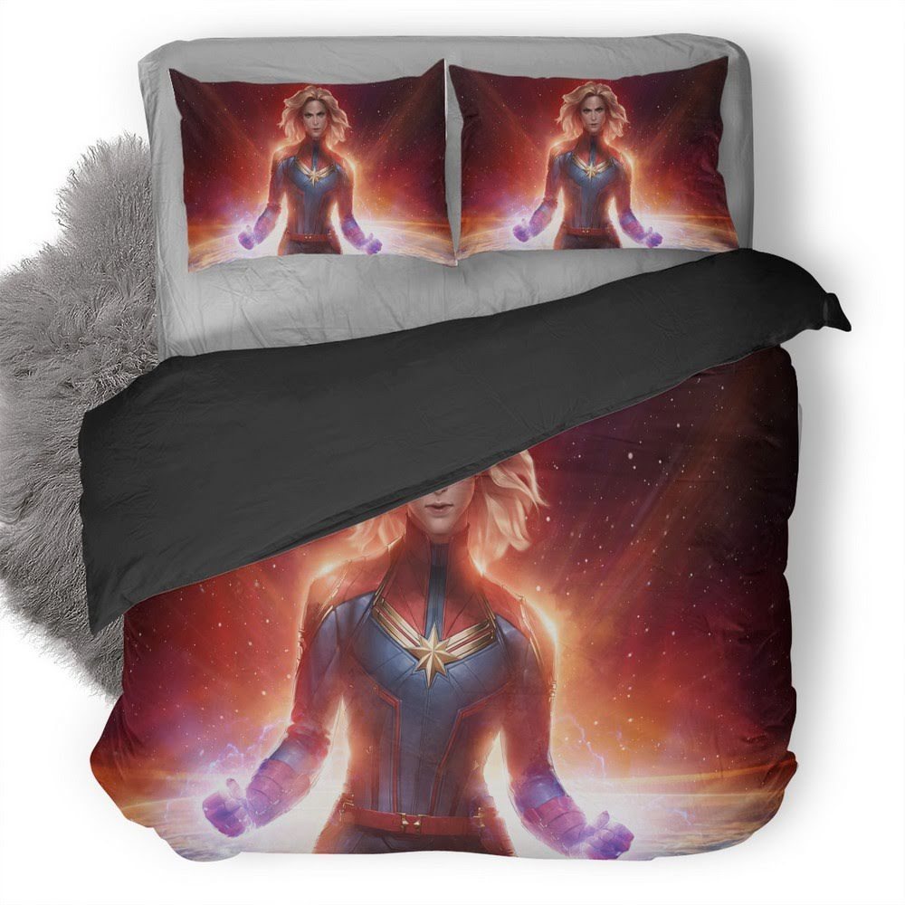 Marvel Future Fight Captain Marvel 3D Customized Duvet Cover Bedding Set