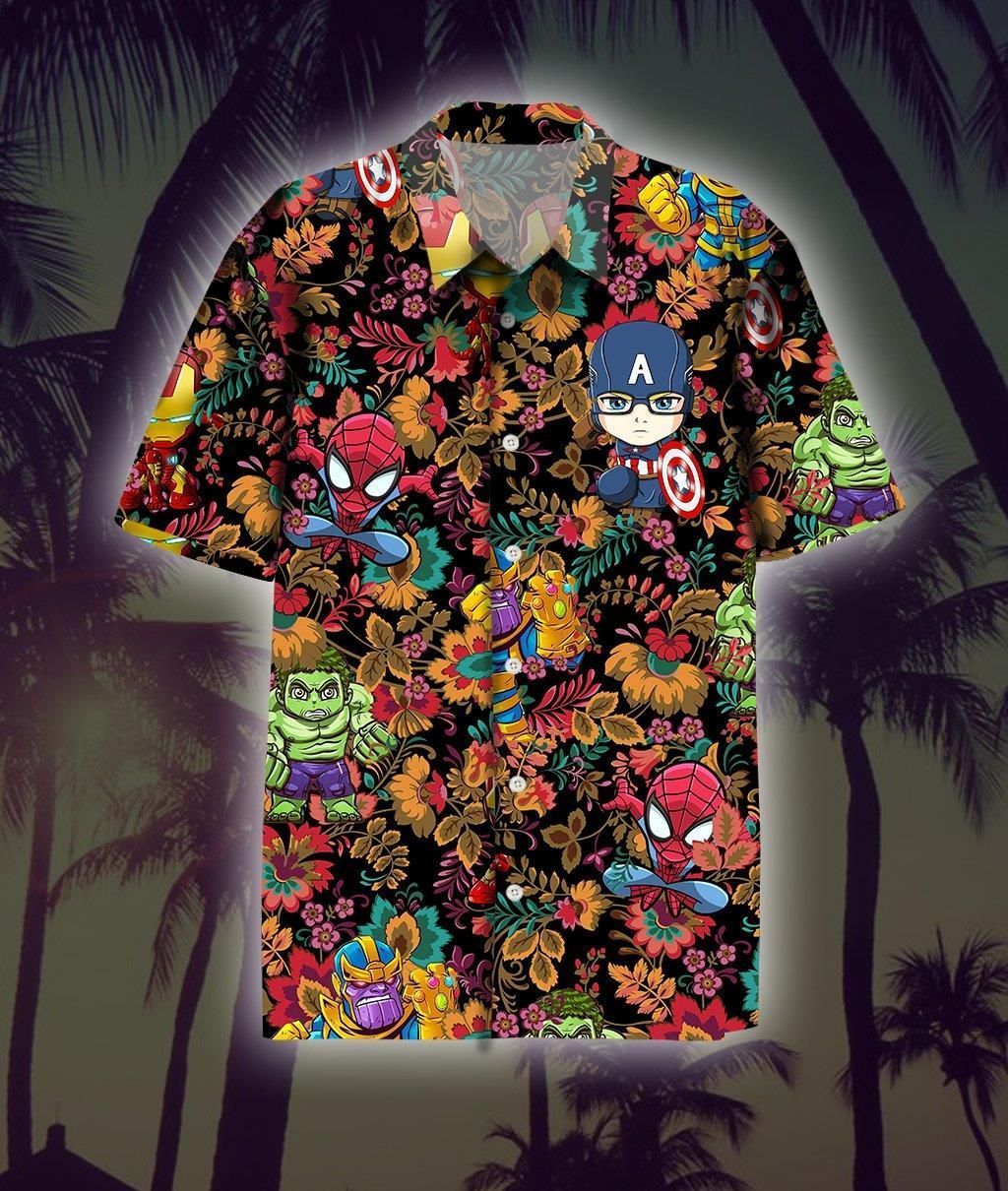 Marvel Hawaii Shirt Ver Summer Button Up Shirt For Men Beach Wear Hawaii Shirt