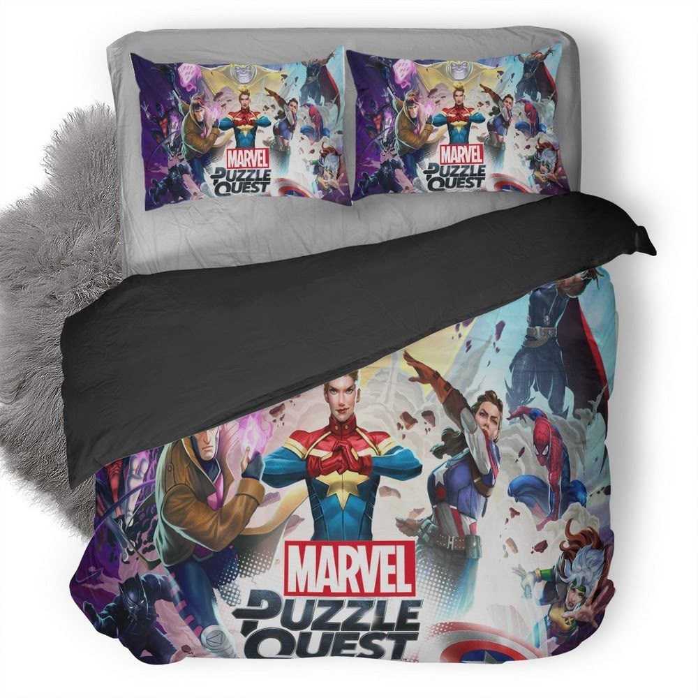 Marvel Puzzle Quest 3D Customized Duvet Cover Bedding Set