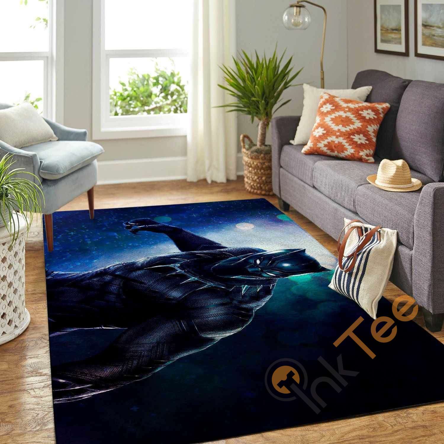 Marvel Superhero Black Panther Area Rectangle Rug