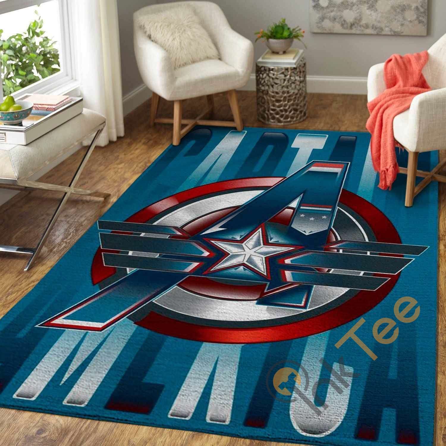 Marvel Superhero Captain America Area Rectangle Rug