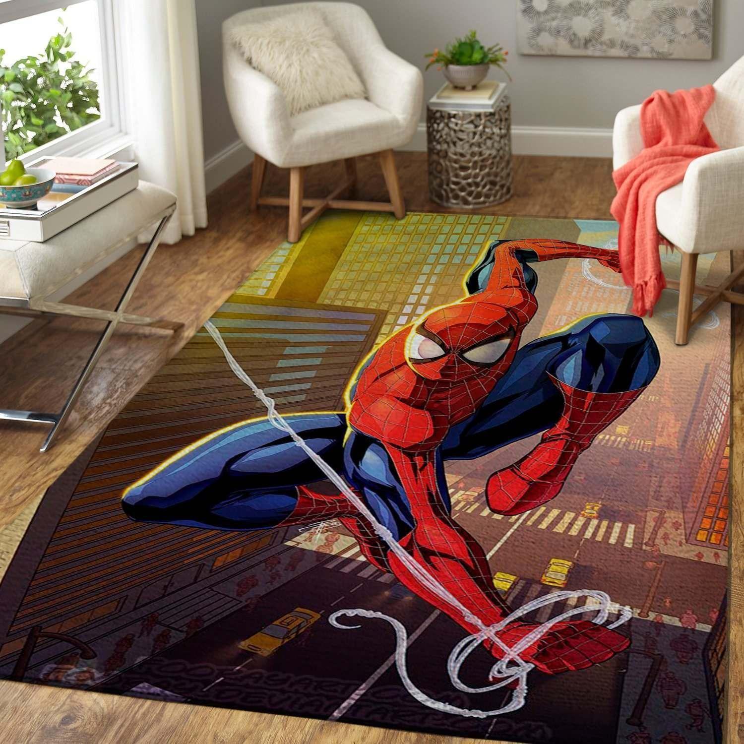 Marvel Superhero Fans Spiderman Area Rectangle Rug