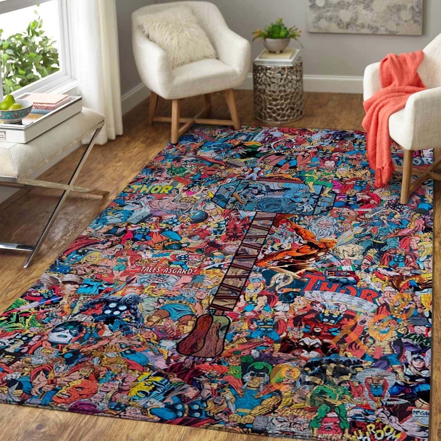 Marvel Superhero Thor Area Rectangle Rug