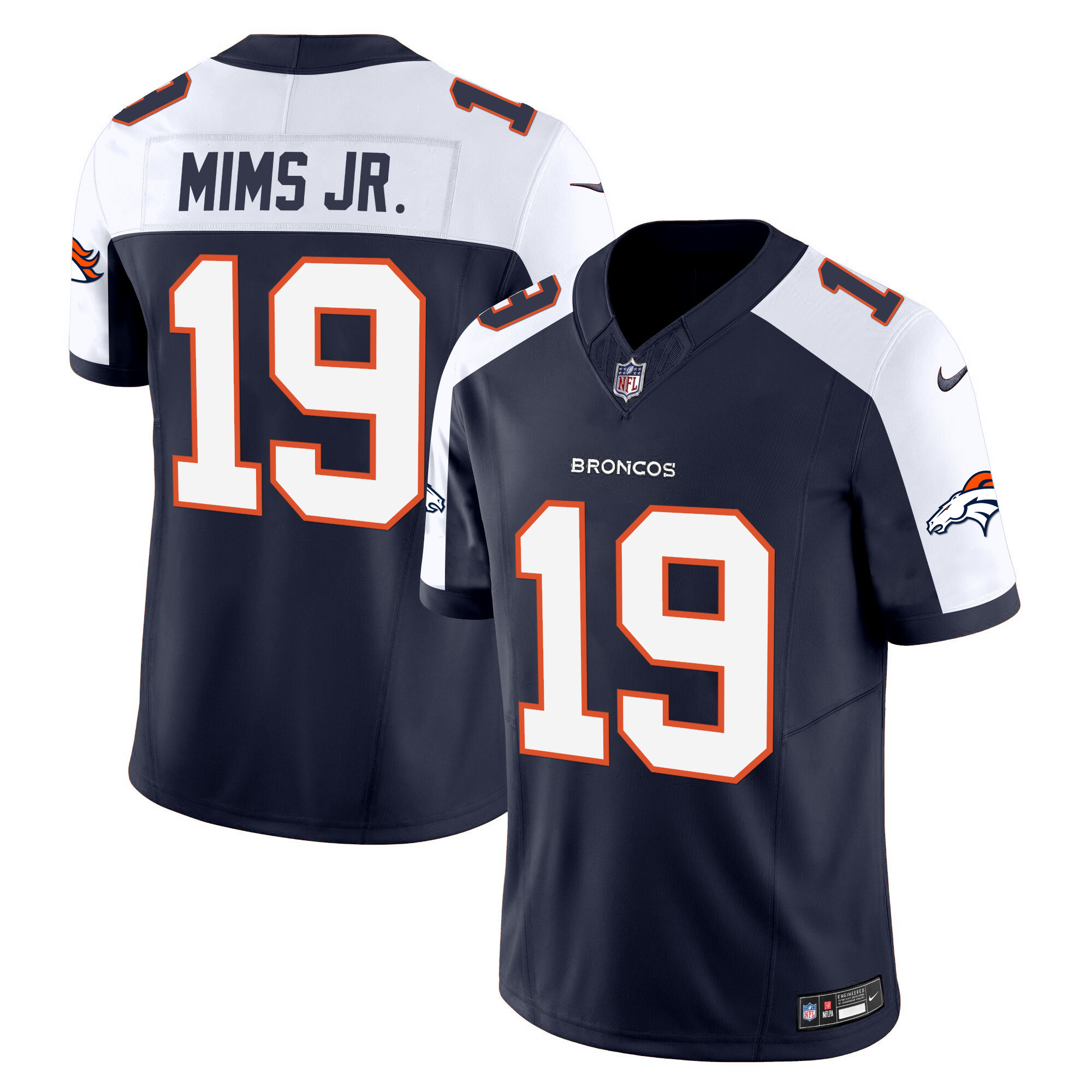 Marvin Mims Jr. Men's Denver Broncos Vapor Limited Navy Alternate Jersey - All Stitched 