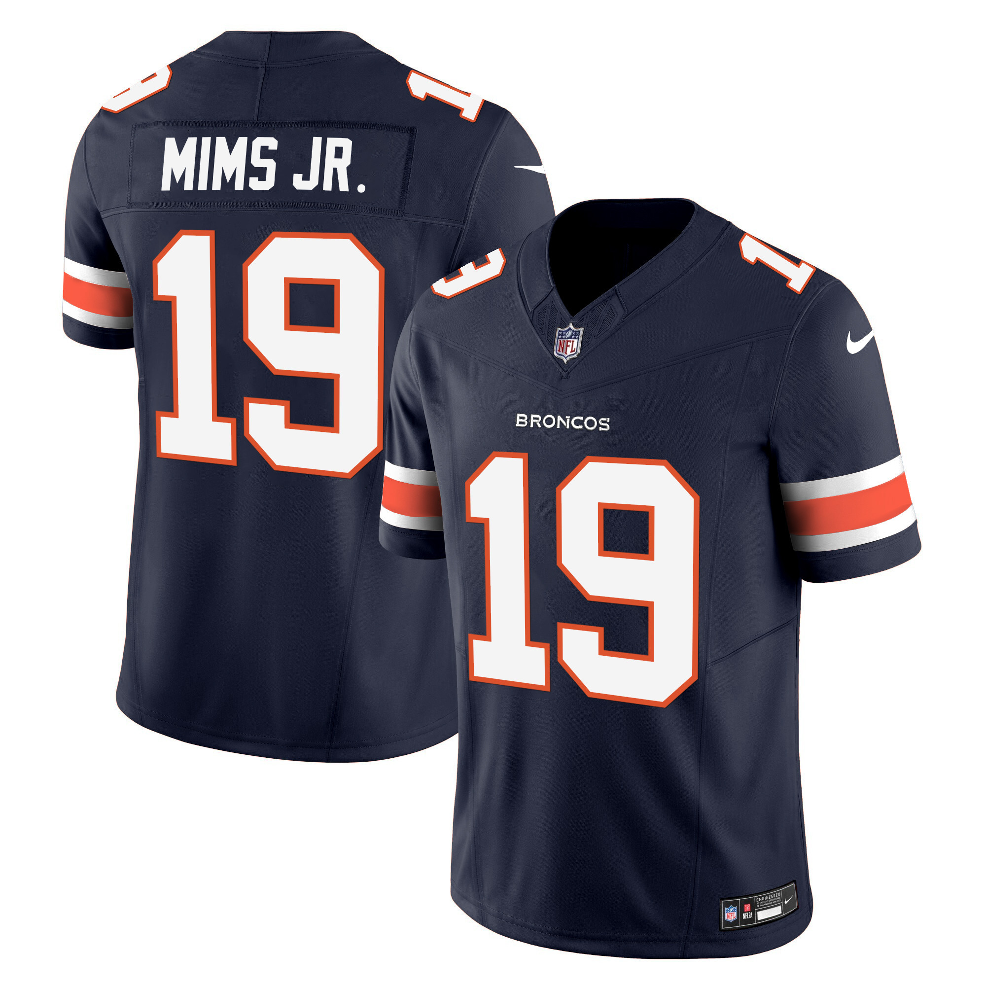 Marvin Mims Jr. Men's Denver Broncos Vapor Limited Navy Jersey - All Stitched 