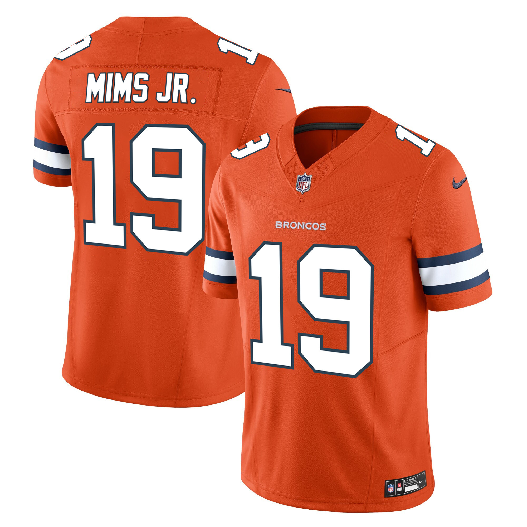 Marvin Mims Jr. Men's Denver Broncos Vapor Limited Orange Jersey - All Stitched 