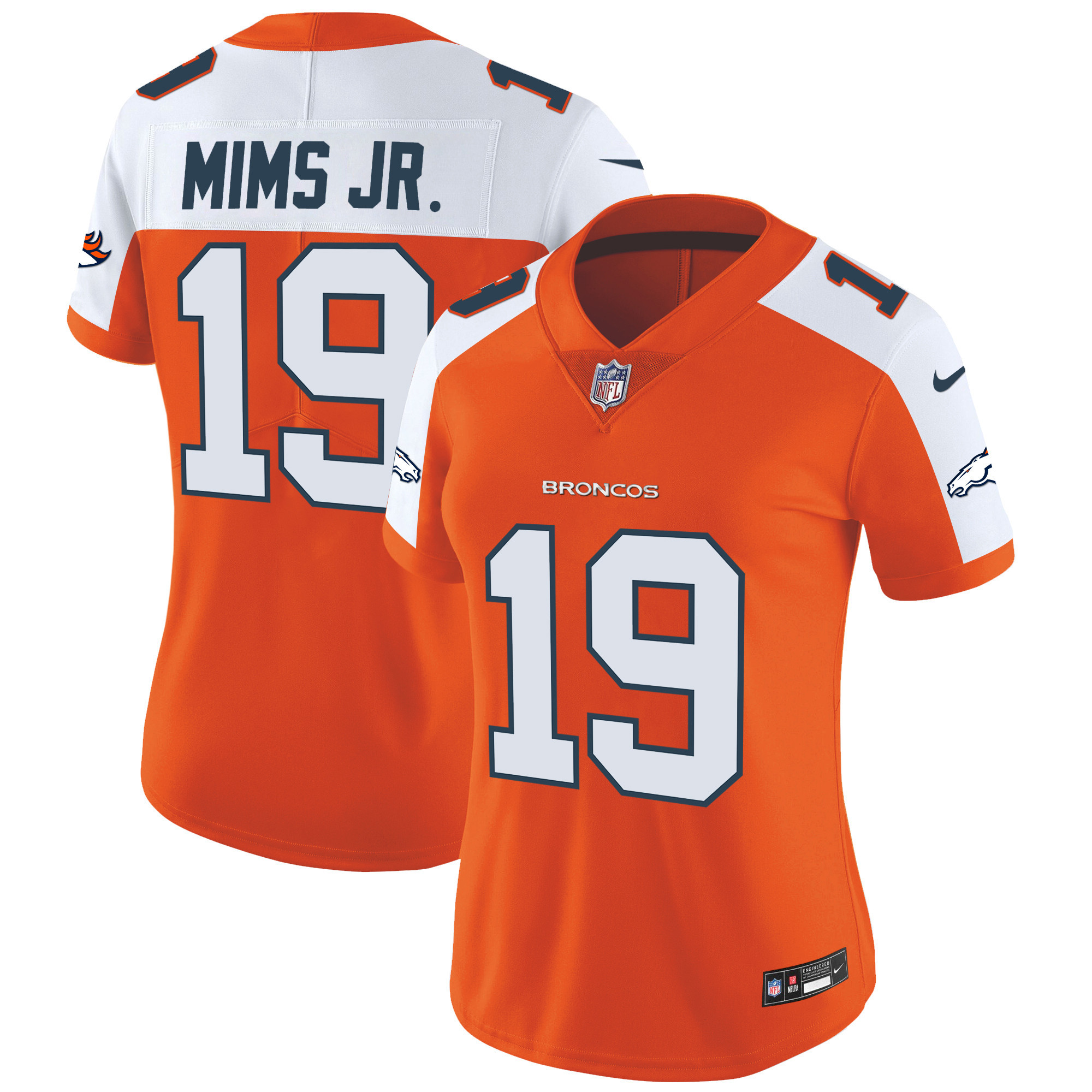 Marvin Mims Jr. Women's Denver Broncos Vapor Limited Orange Alternate Jersey - All Stitched 