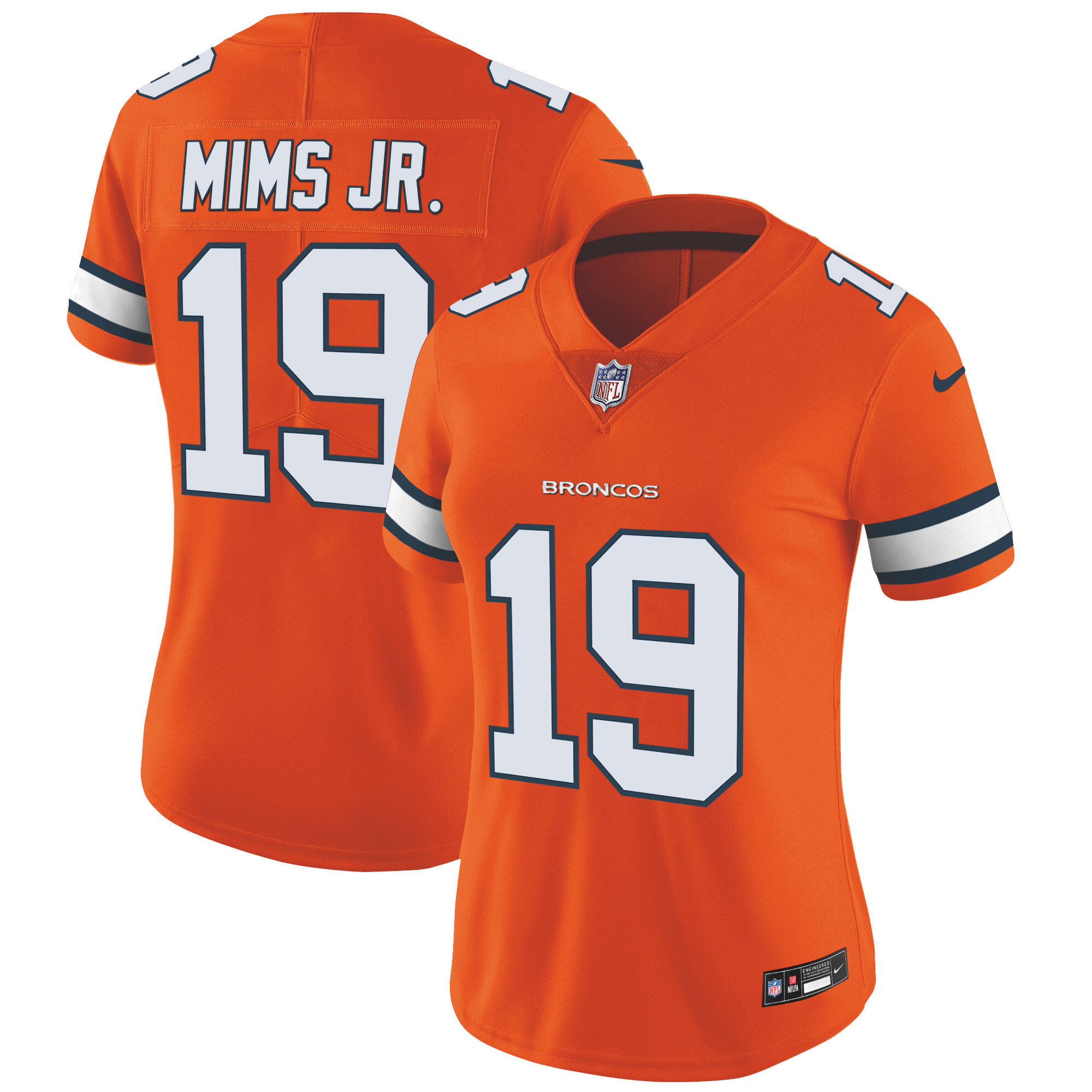 Marvin Mims Jr. Women's Denver Broncos Vapor Limited Orange Jersey - All Stitched 