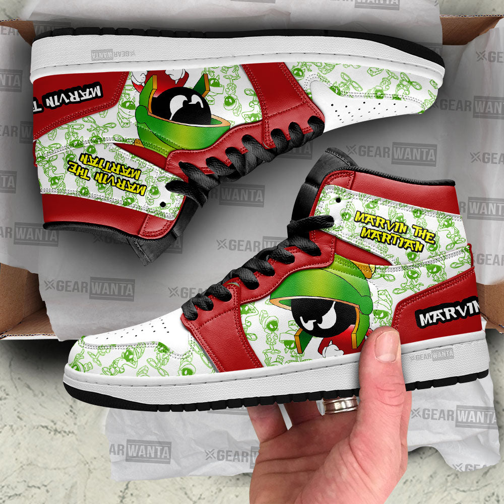 Marvin the Martian J1 Shoes For Cartoon Fans Sneakers, Air Jordan Hightop