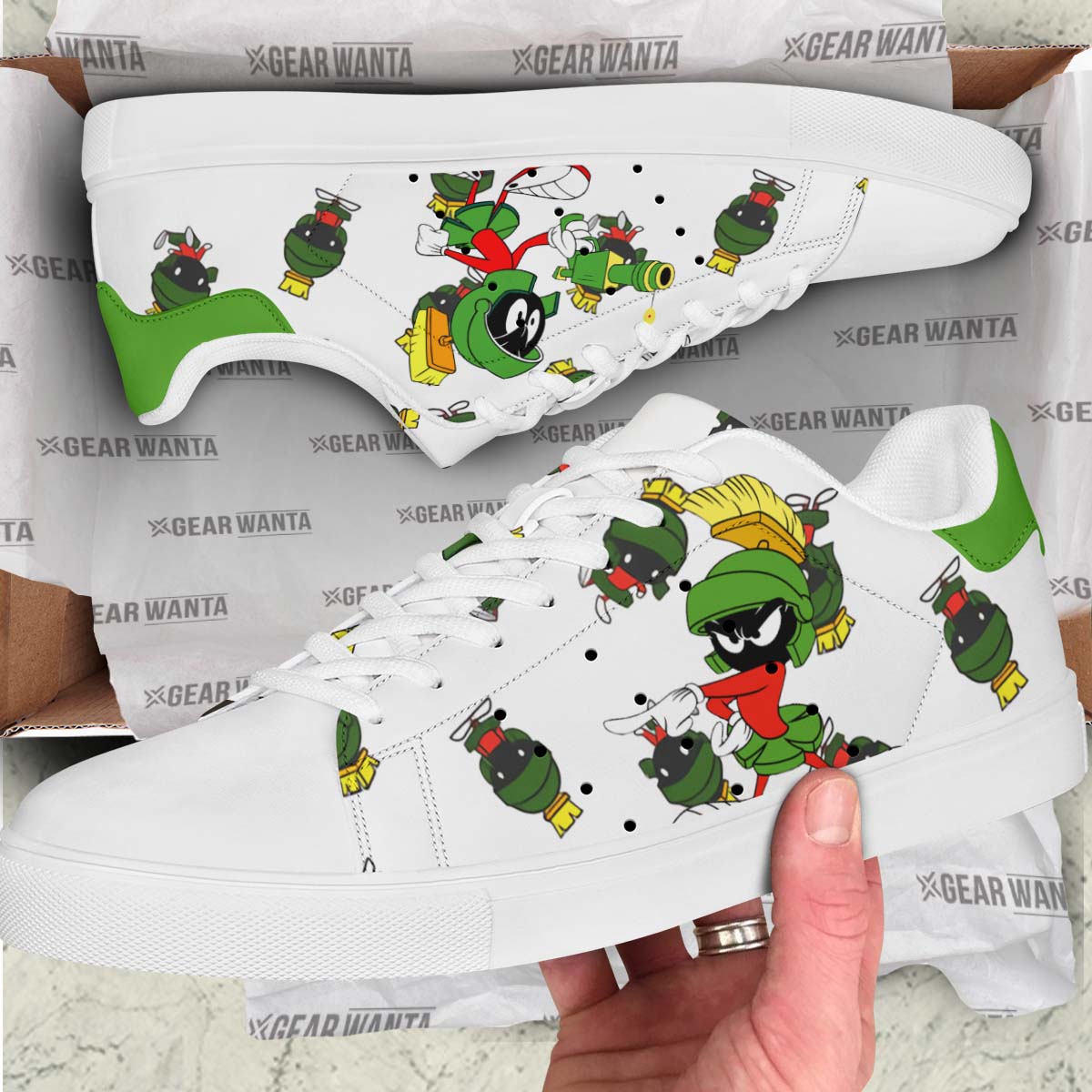Marvin the Martian Skate Shoes Custom Looney Tunes Shoes
