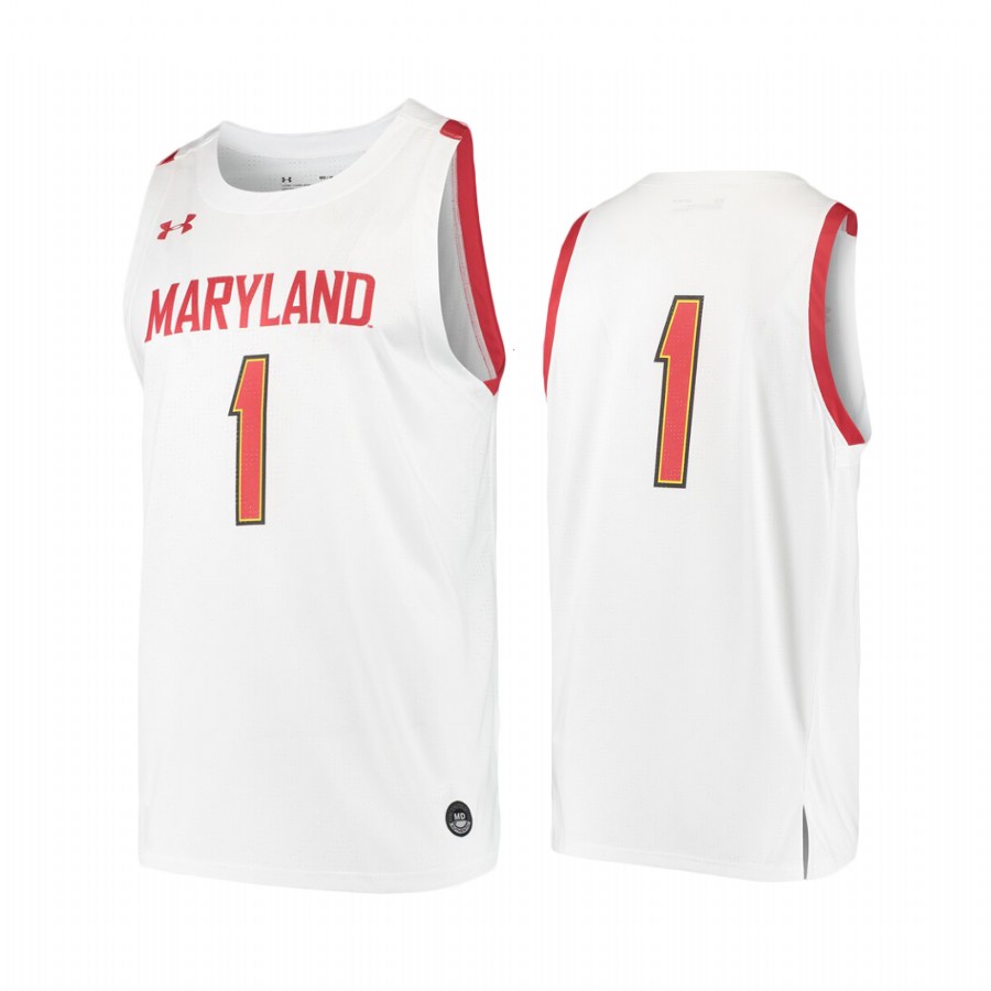 Maryland Terrapins #1 College Jersey - White