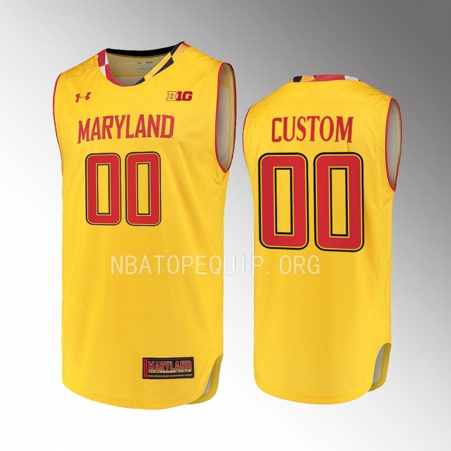 Maryland Terrapins Custom Jersey 2022-23 Alternate Gold Uniform