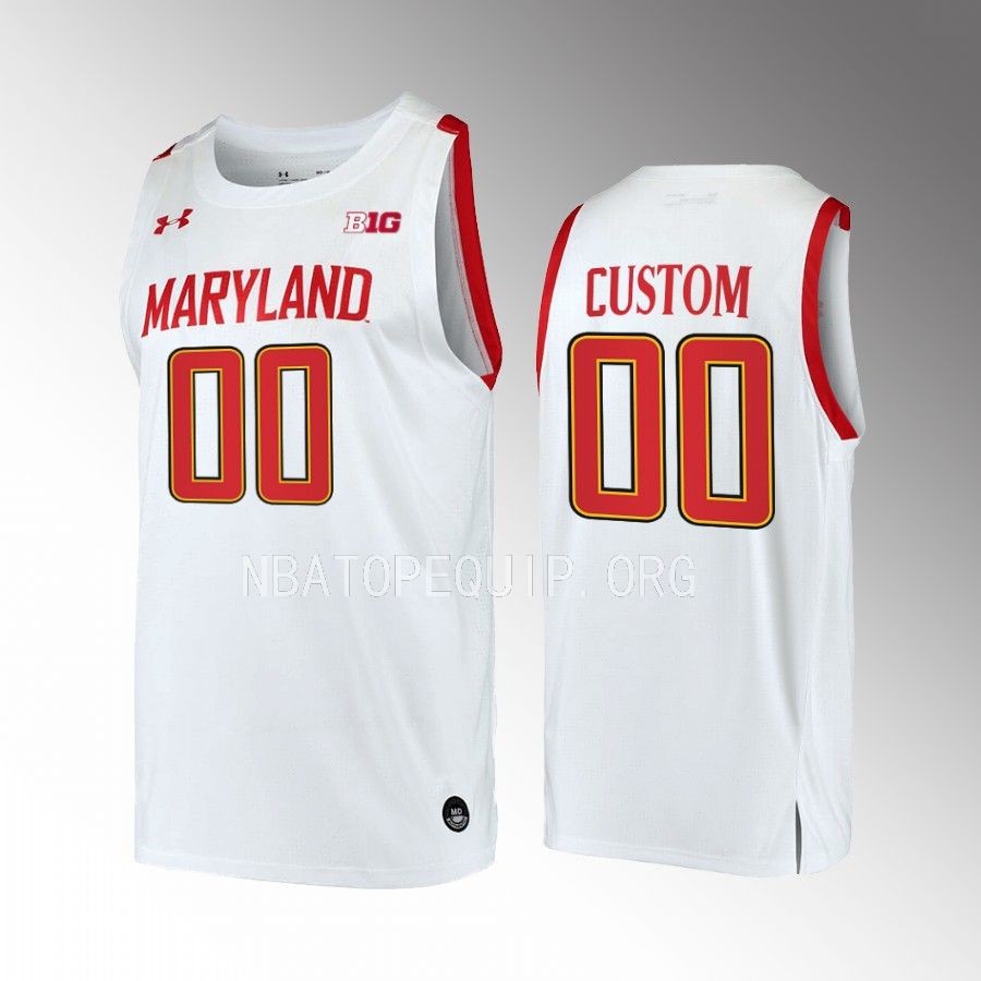 Maryland Terrapins Custom Jersey 2022-23 Home White Uniform