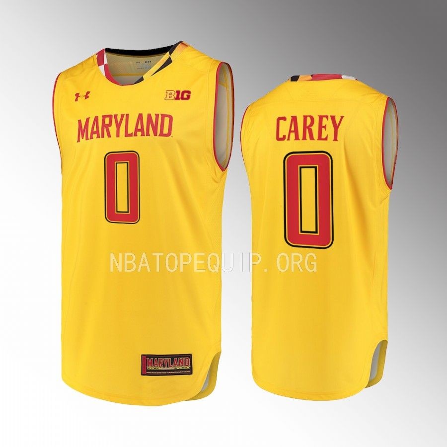 Maryland Terrapins Don Carey Jersey 2022-23 Alternate Gold Uniform