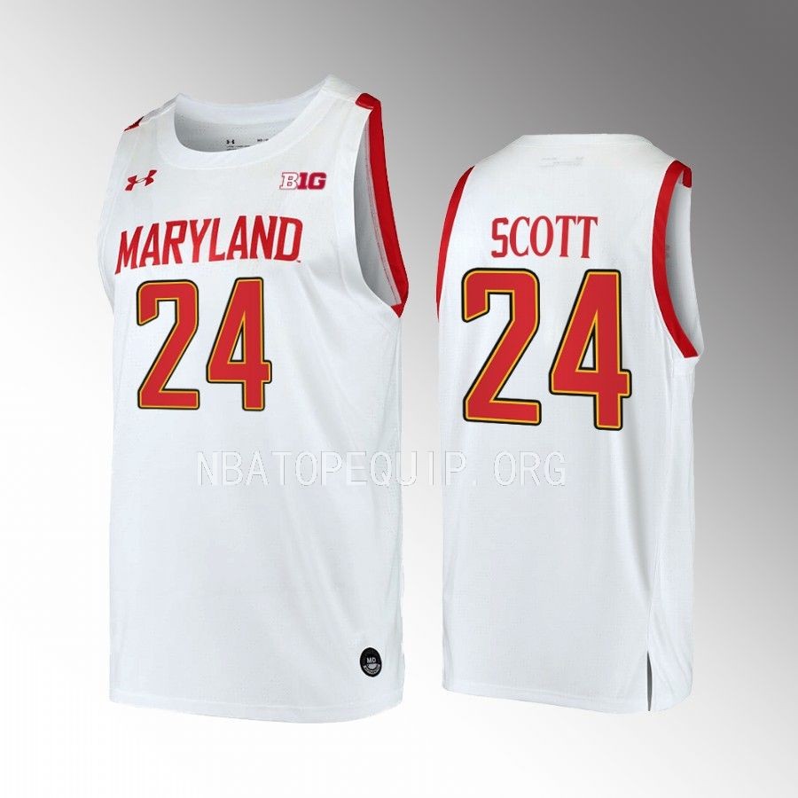 Maryland Terrapins Donta Scott Jersey 2022-23 Home White Uniform