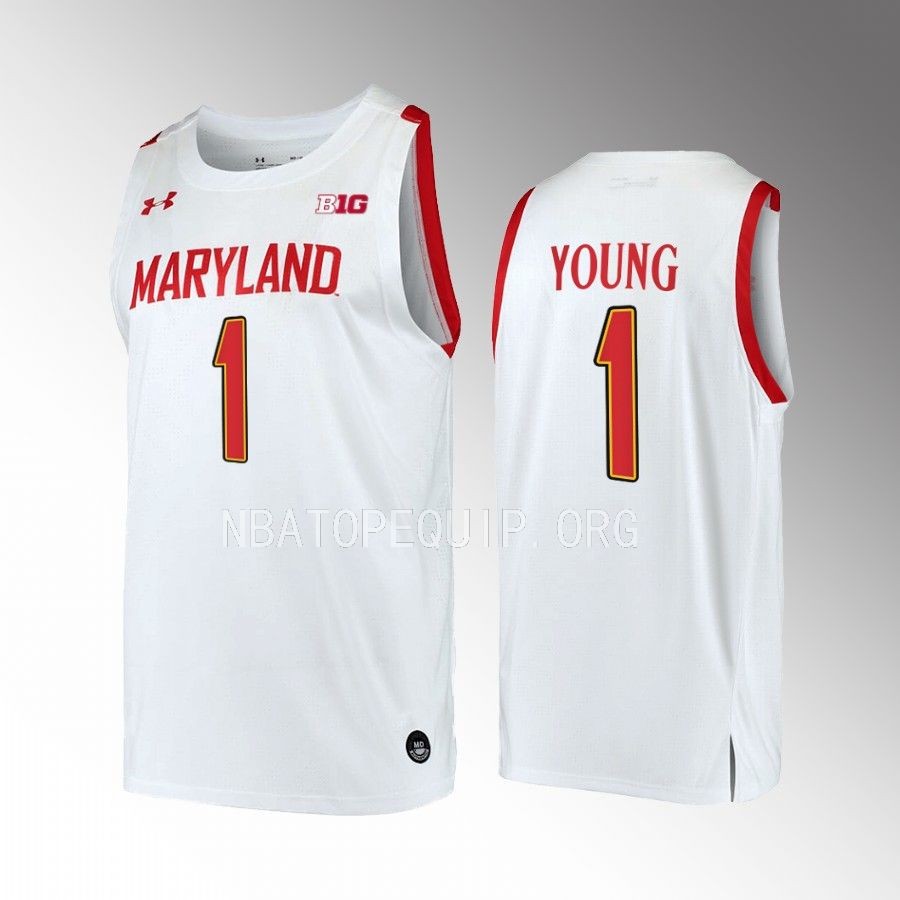 Maryland Terrapins Jahmir Young Jersey 2022-23 Home White Uniform