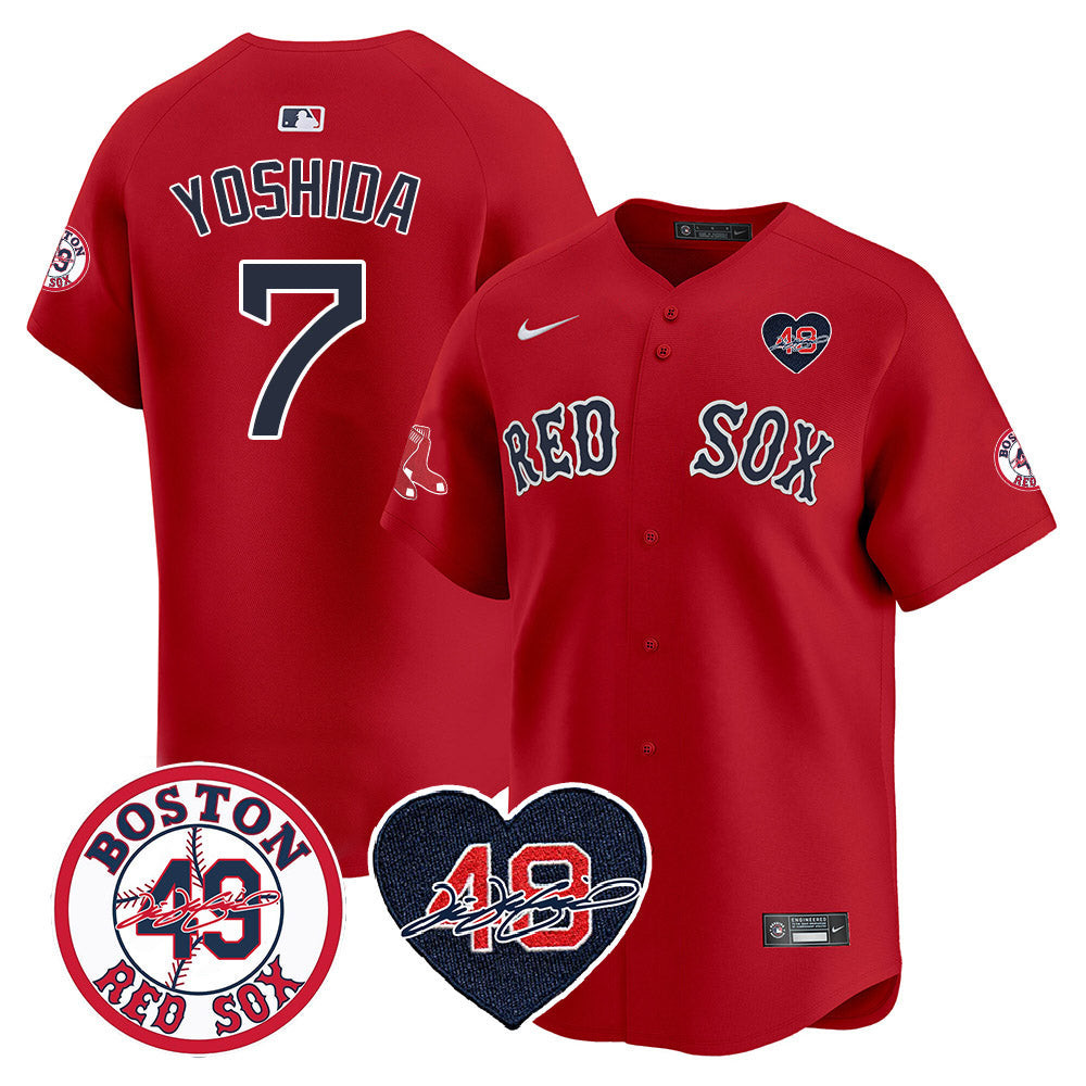 Masataka Yoshida Men's Boston Red Sox Tim Wakefield Memorial Patch Vaper Premier Limited Jersey - All Stitched
