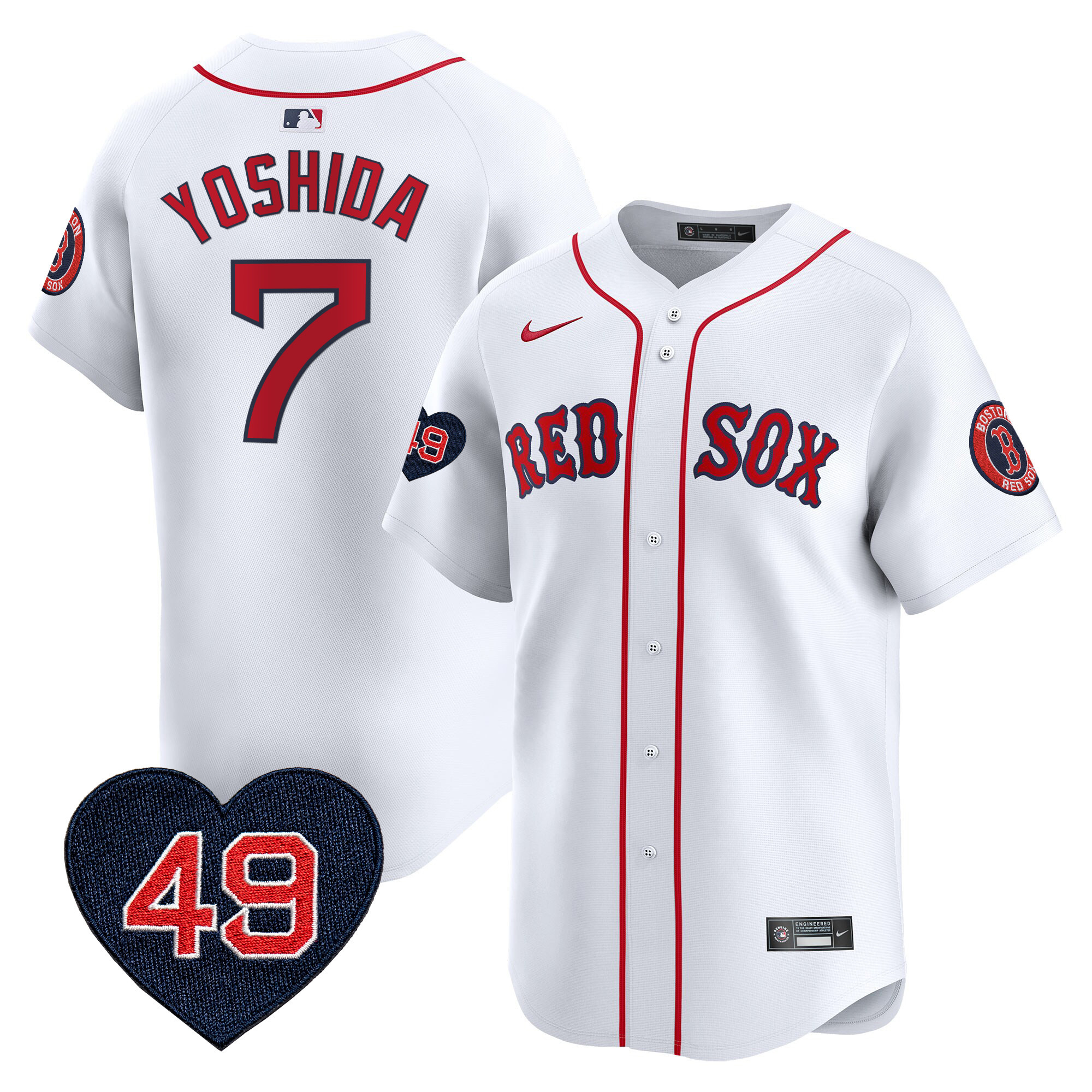 Masataka Yoshida Men's Boston Red Sox Tim Wakefield Patch Vapor Premier Limited White Jersey - All Stitched