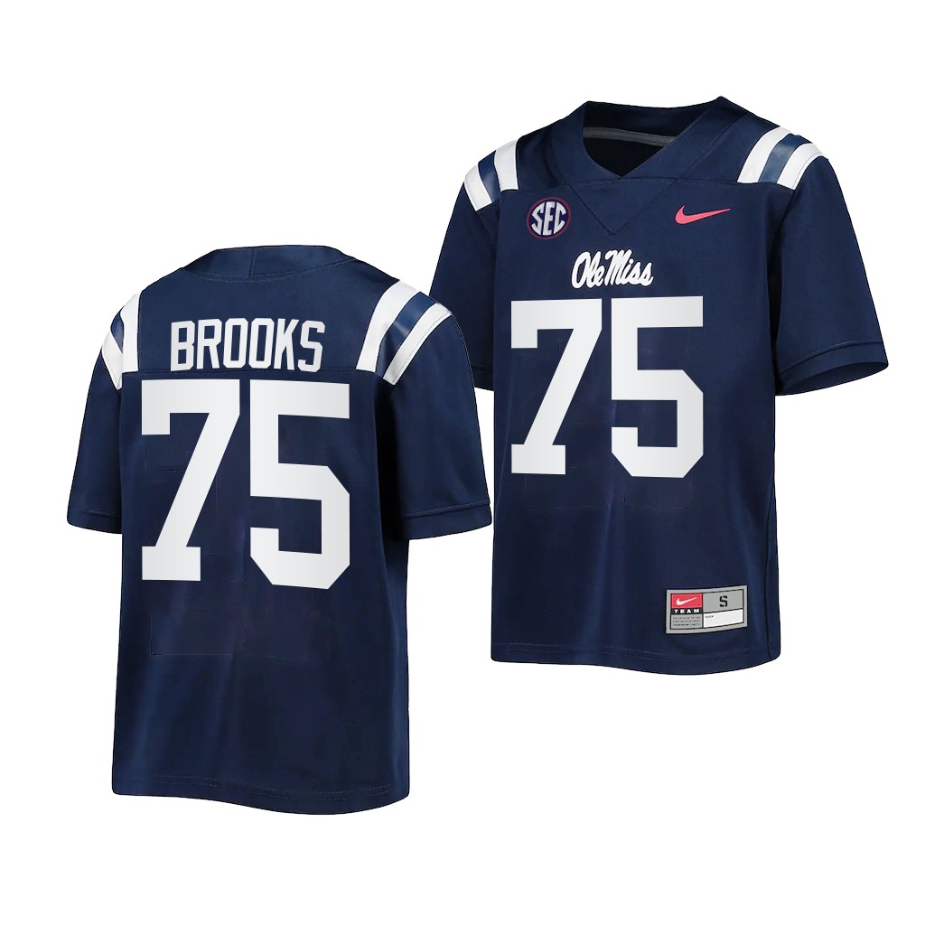 Mason Brooks Ole Miss Rebels Navy 2022-23 Untouchable Game Youth Jersey